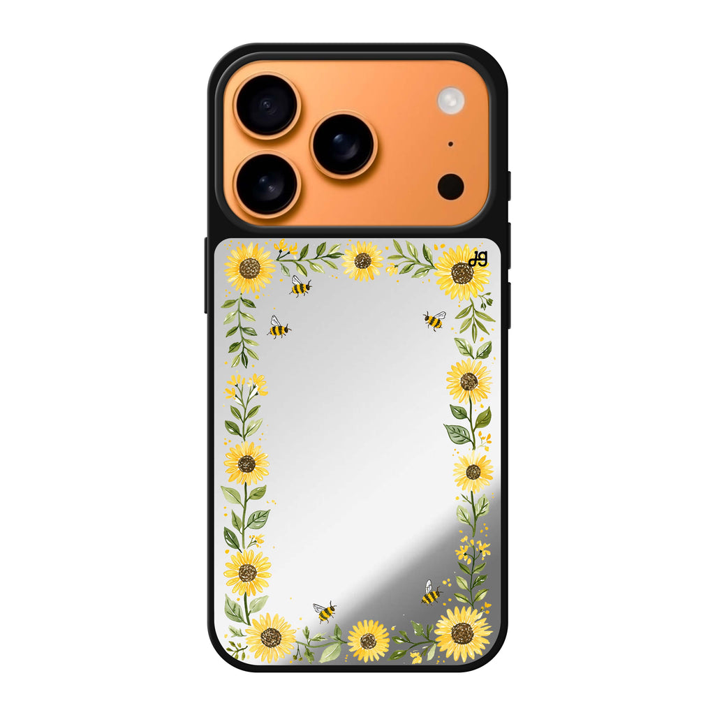 Honeybee Sunflower Border 鏡面手機殼