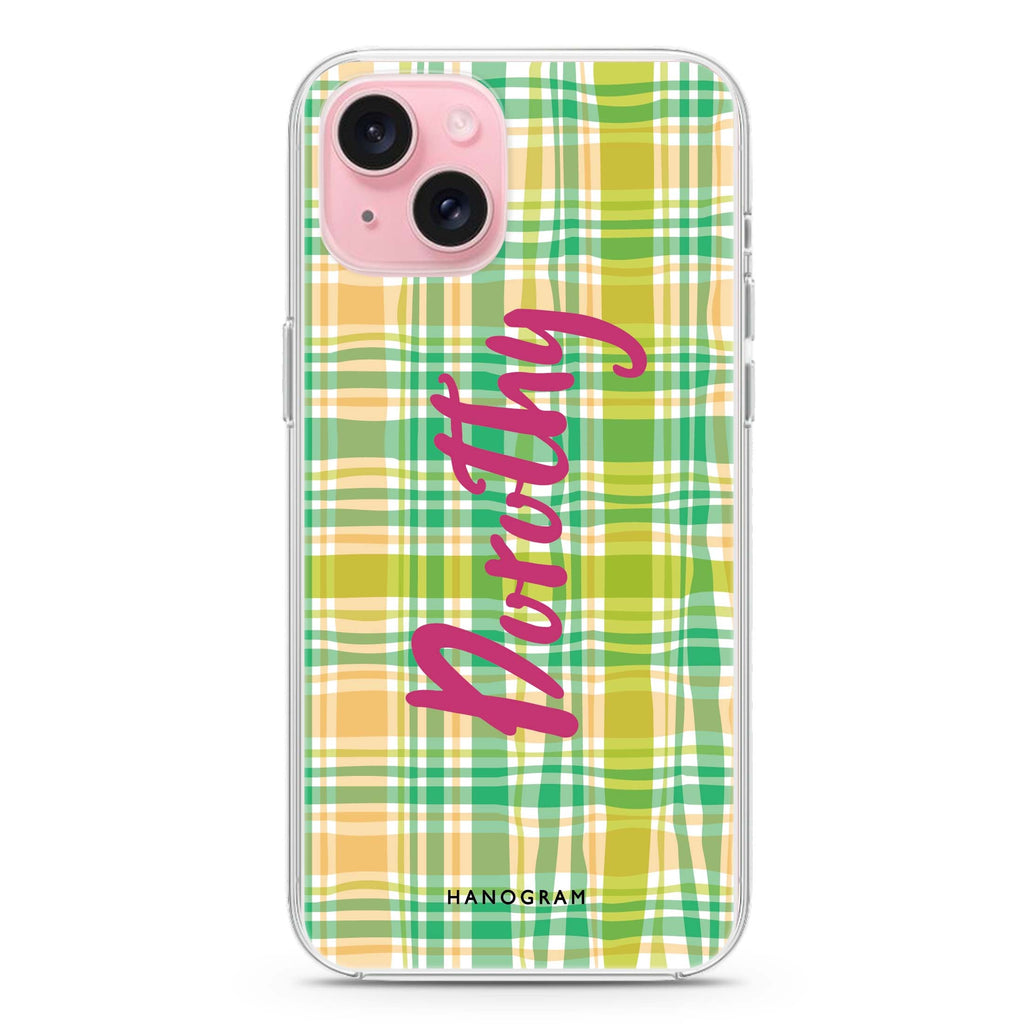 Plaid iPhone 15 plus 水晶透明保護殼