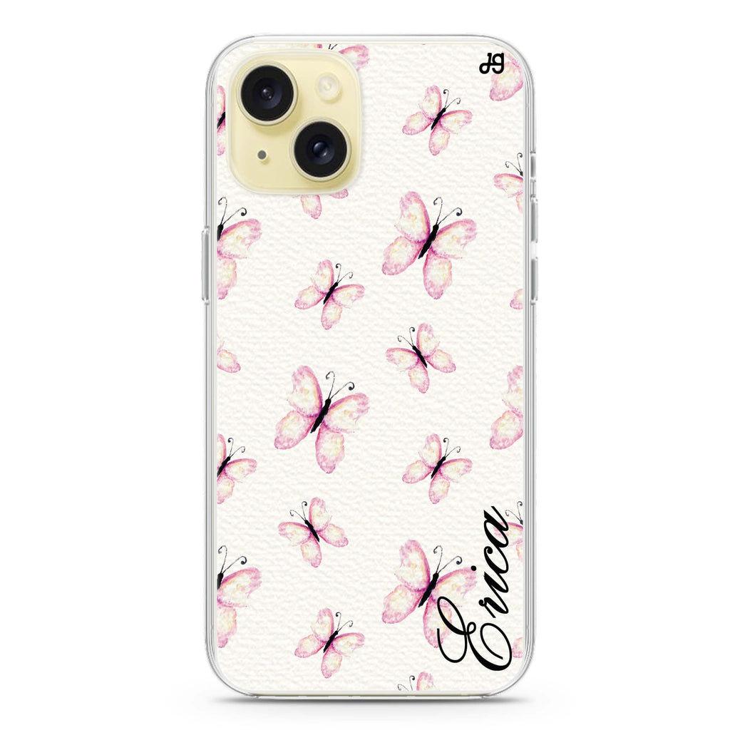 Vintage Butterfly iPhone 15 plus 水晶透明保護殼