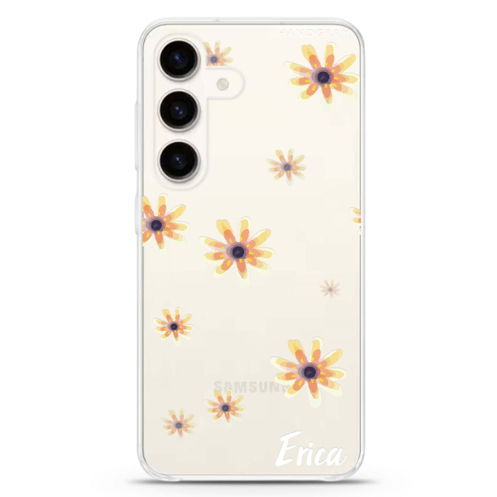 Faceflower Samsung Galaxy S26/S25/S24 可加名字水晶透明保護殼正面展示