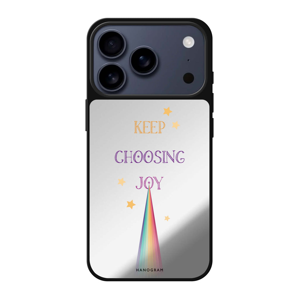 Keep choosing joy 文字 iPhone 17 Pro Max 鏡面手機殼主圖