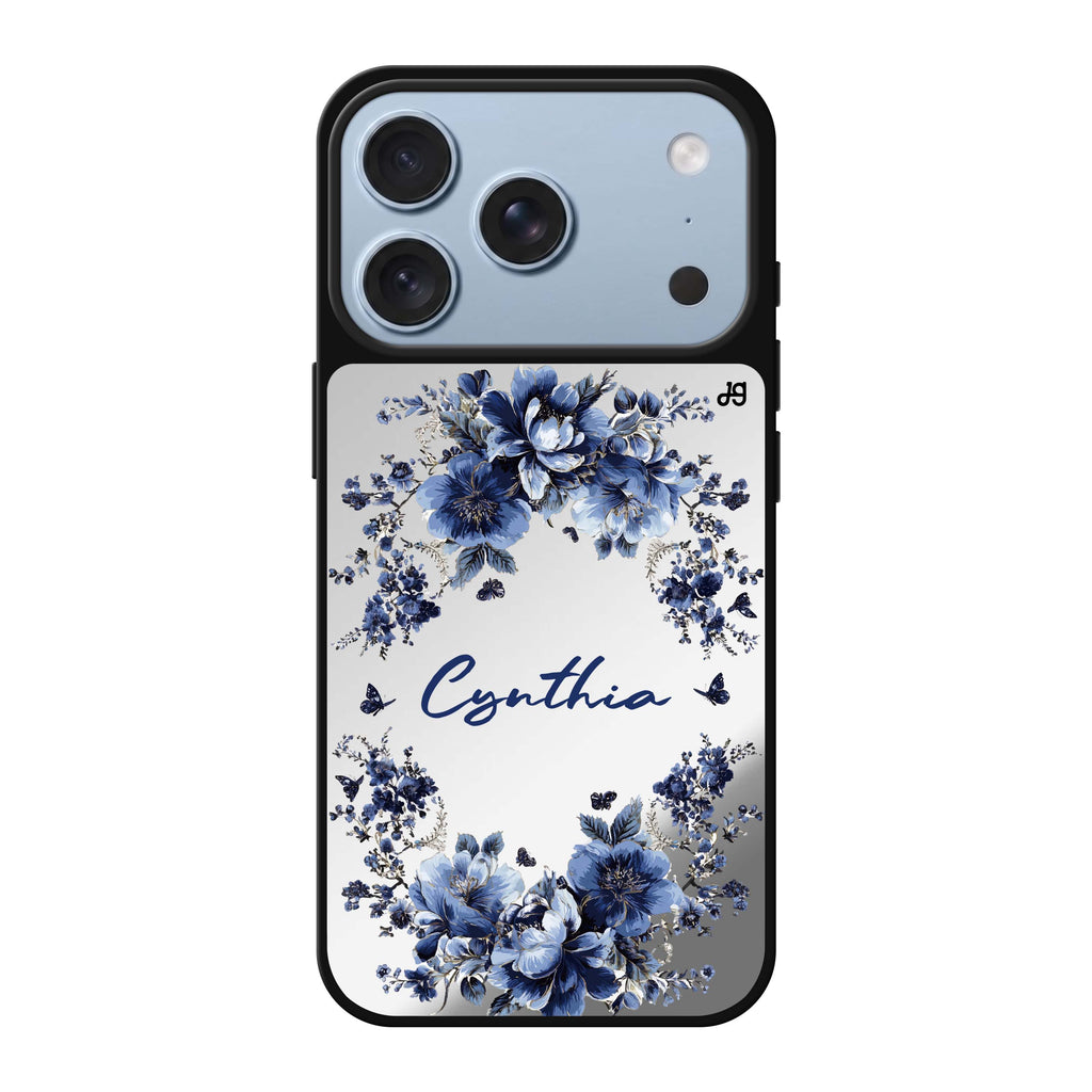 Blue Blossom Frame 鏡面手機殼