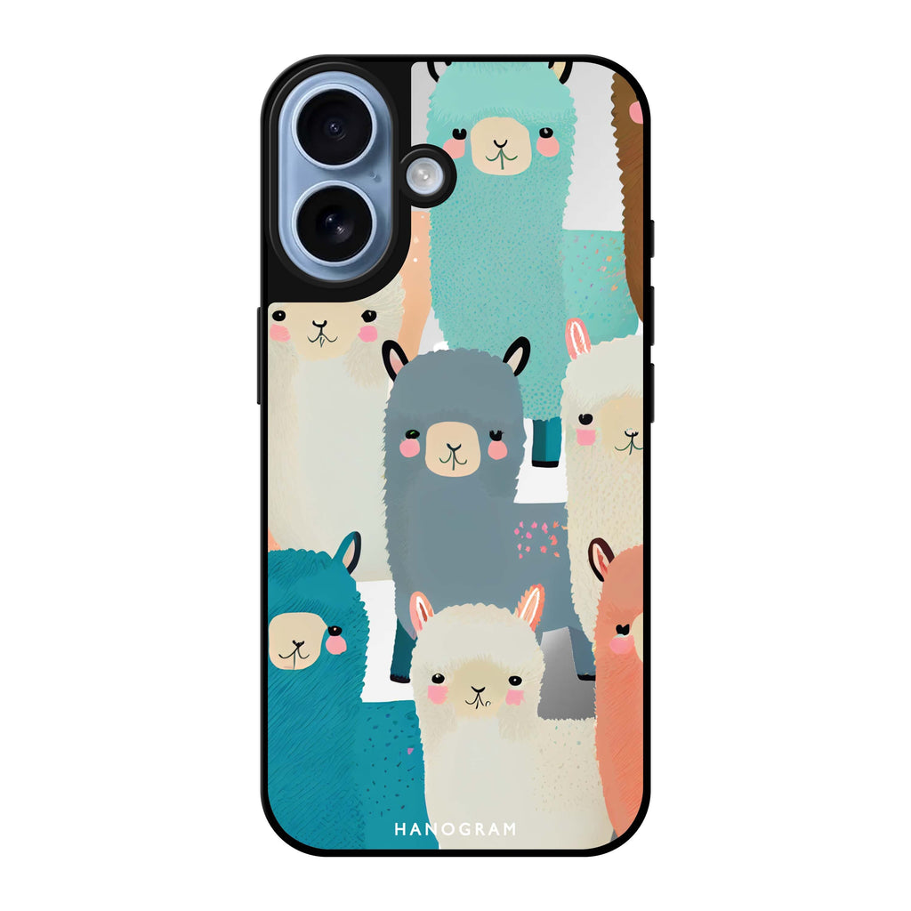 Reflective iPhone 16 Mirror Case –Cute Alpaca Design