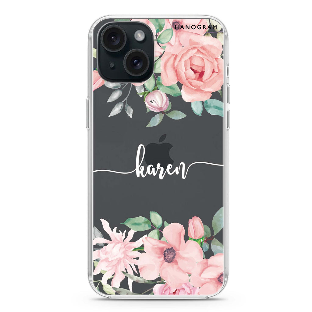 Forever Love Rose iPhone 15 plus 水晶透明保護殼