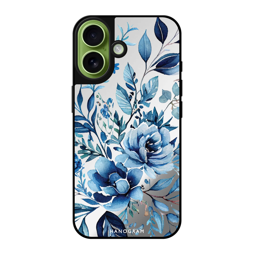 Reflective iPhone 16 Mirror Case –Floral Design