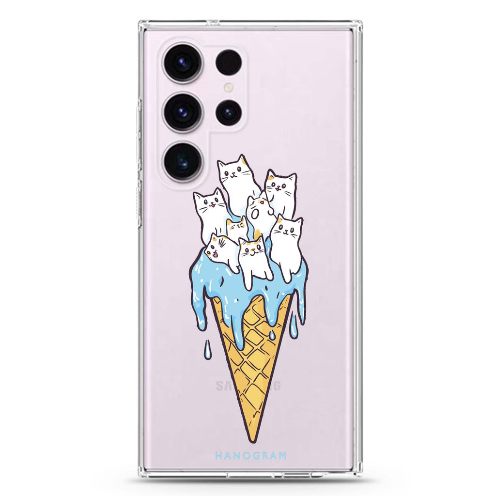 Meow Melt Samsung Galaxy Ultra 透明保護殼，適用 S26/S25/S24/S23 Ultra，圖1