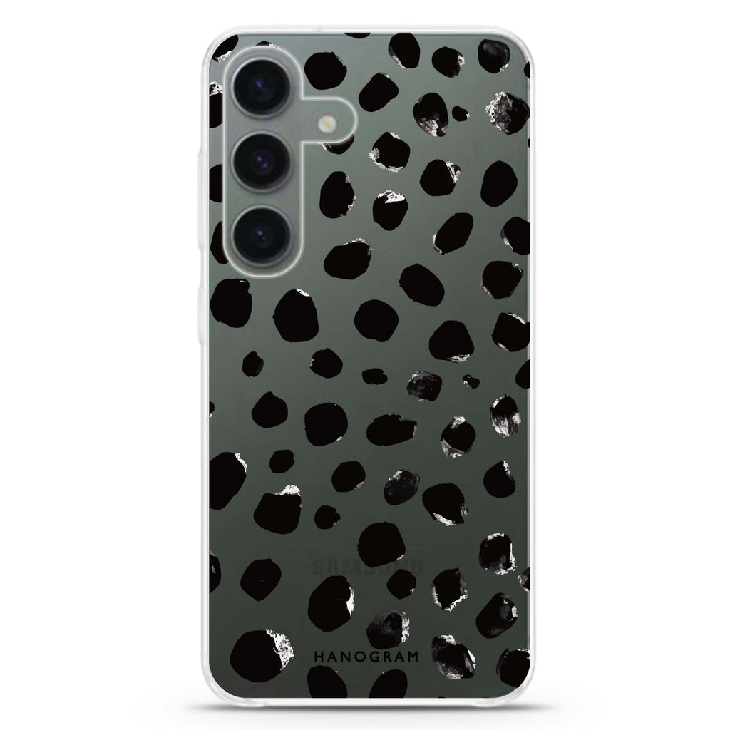 Classic Dalmatian Spots Samsung Galaxy S26/S25/S24 水晶透明保護殼正面展示