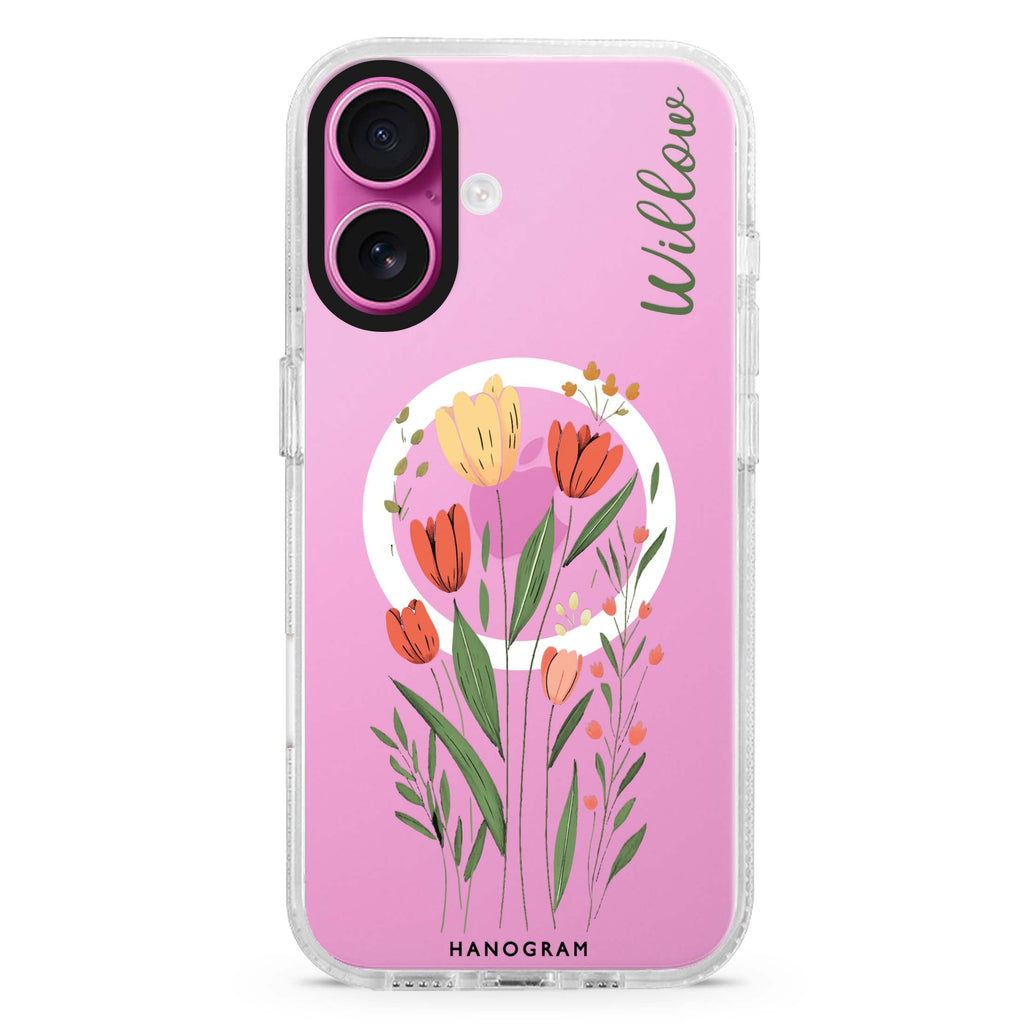 Tulip Cutouts Magsafe 兼容水晶透明保護殼
