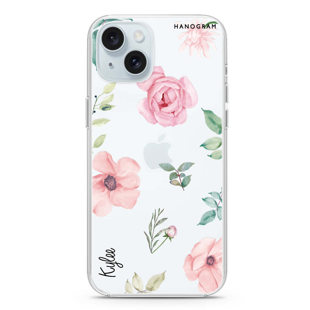 Rose Flower iPhone 15 水晶透明保護殼
