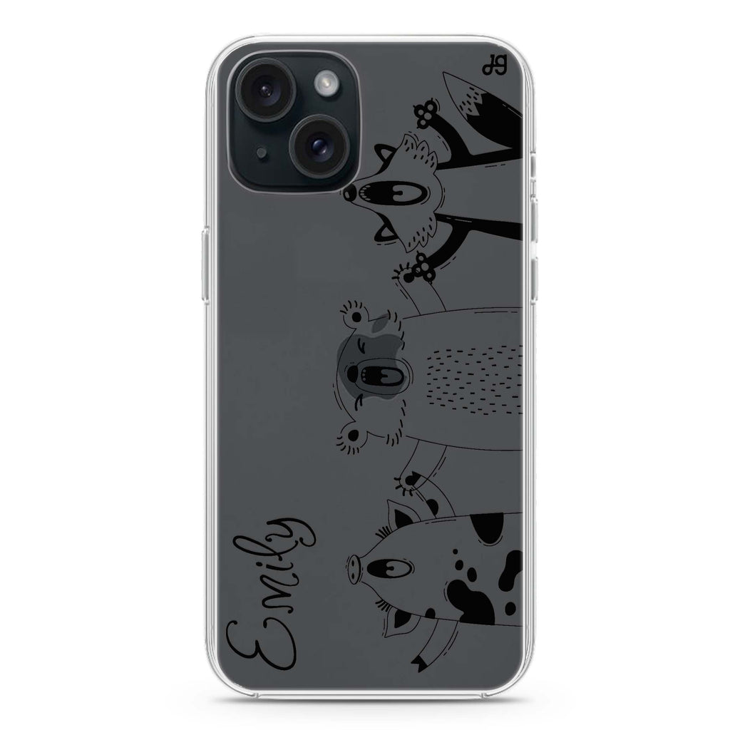 Funny Animals iPhone 15 水晶透明保護殼