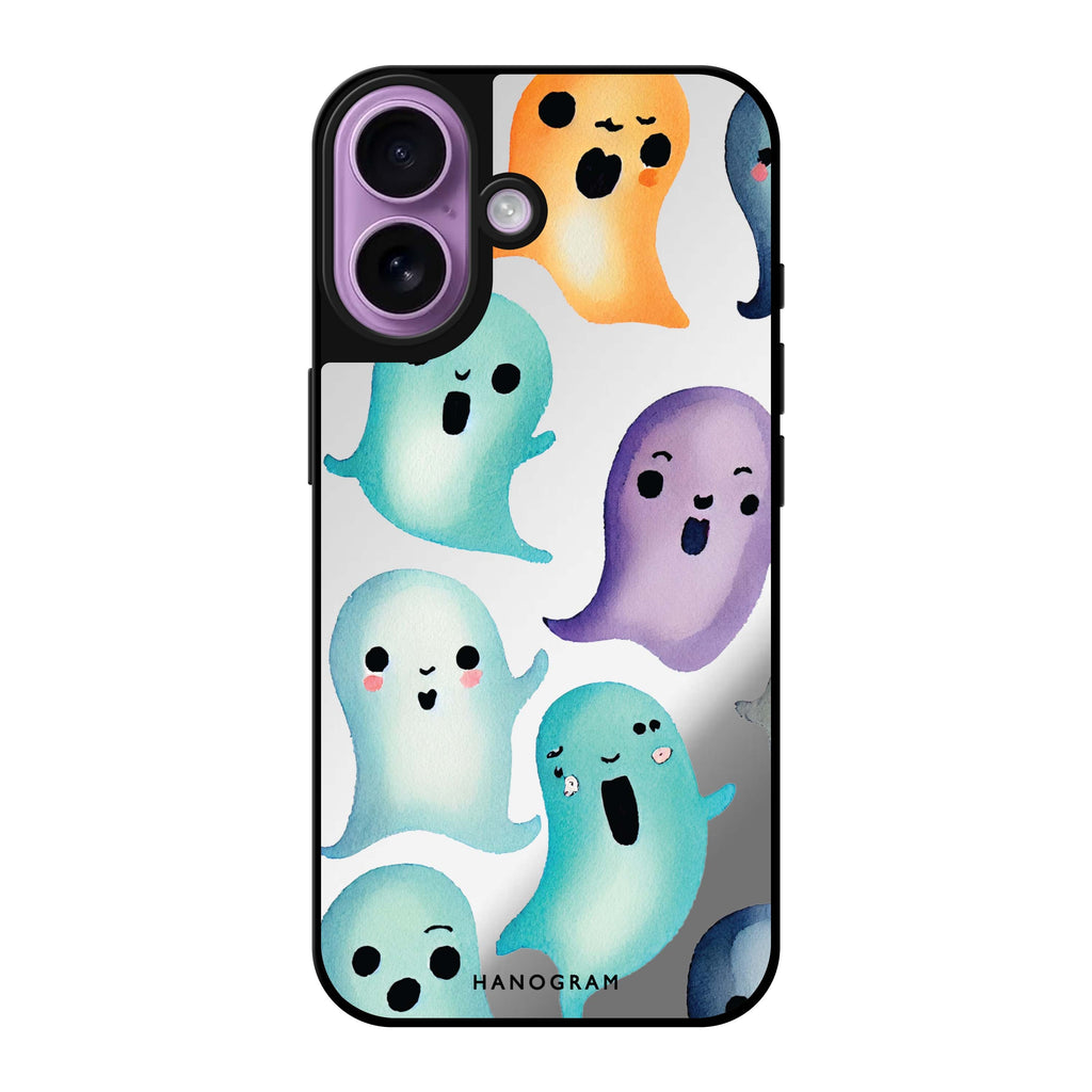 Reflective iPhone 16 Mirror Case –Cute Ghost Design