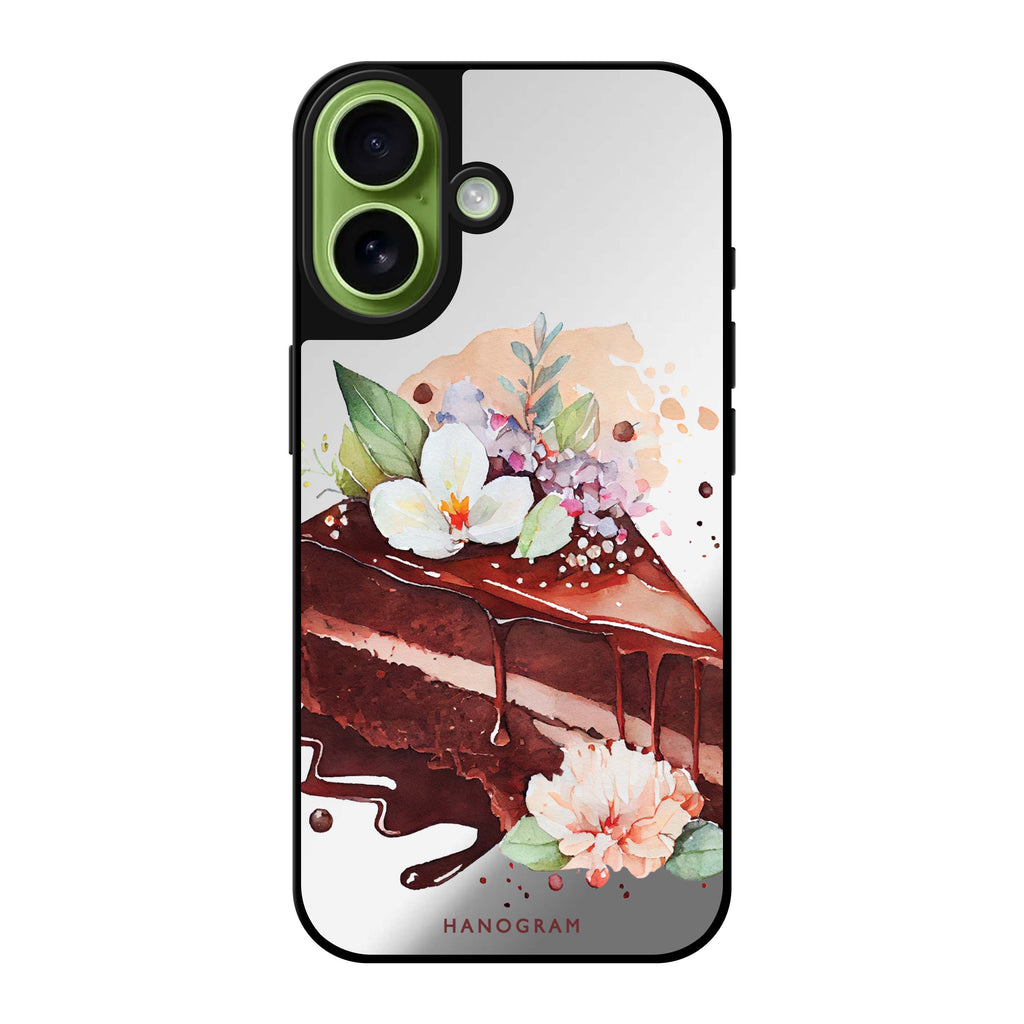 Reflective iPhone 16 Mirror Case –Floral Cake Design