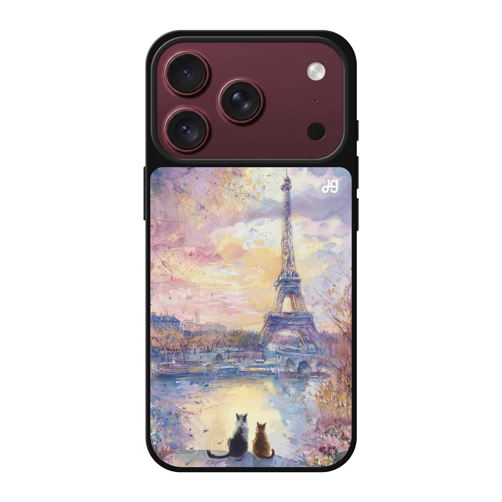 Paris Sunset Cats 鏡面手機殼