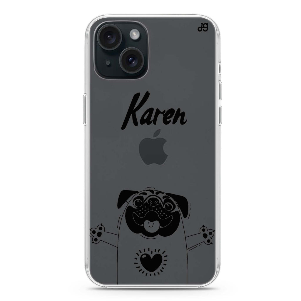 Lovely Pug iPhone 15 水晶透明保護殼