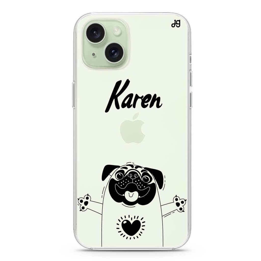 Lovely Pug iPhone 15 plus 水晶透明保護殼