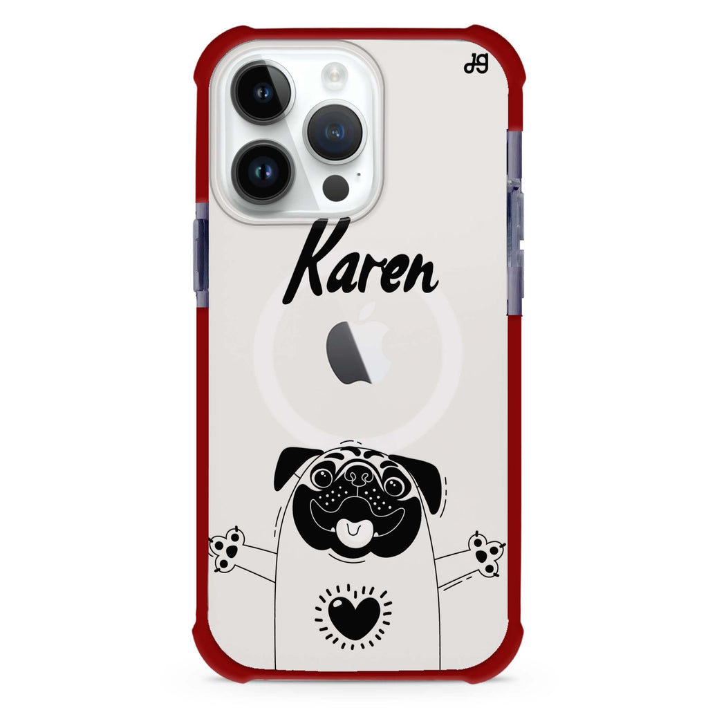 Lovely Pug iPhone Magsafe 兼容超強防摔保護殼