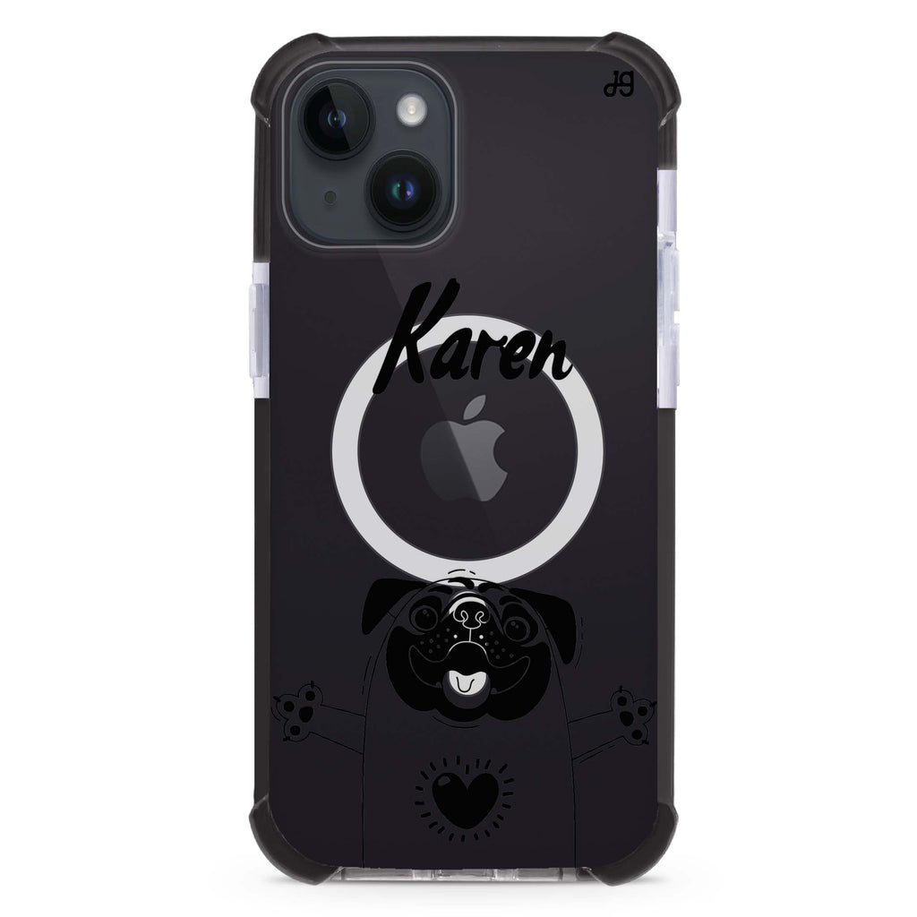 Lovely Pug iPhone 15 Plus Magsafe 兼容超強防摔保護殼