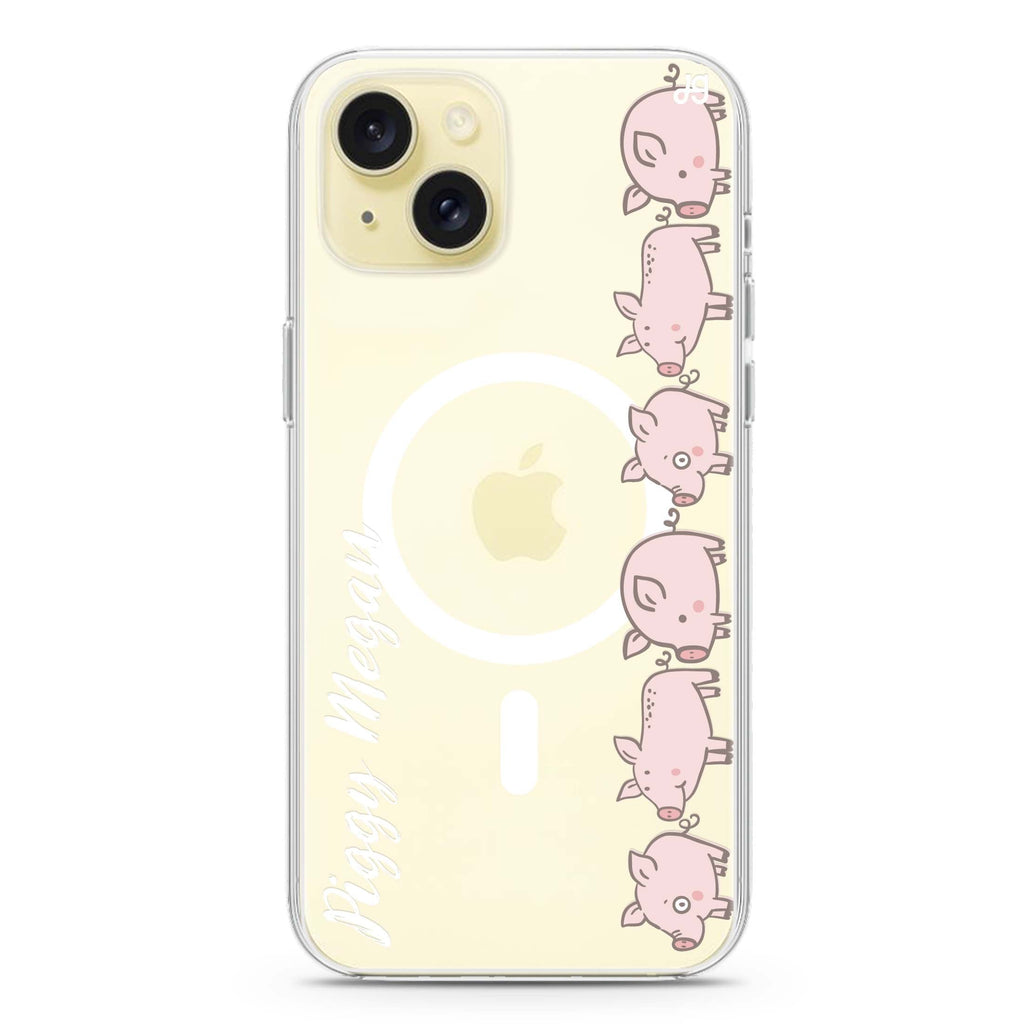Piggy Corps iPhone 15 Magsafe 兼容水晶透明保護殼