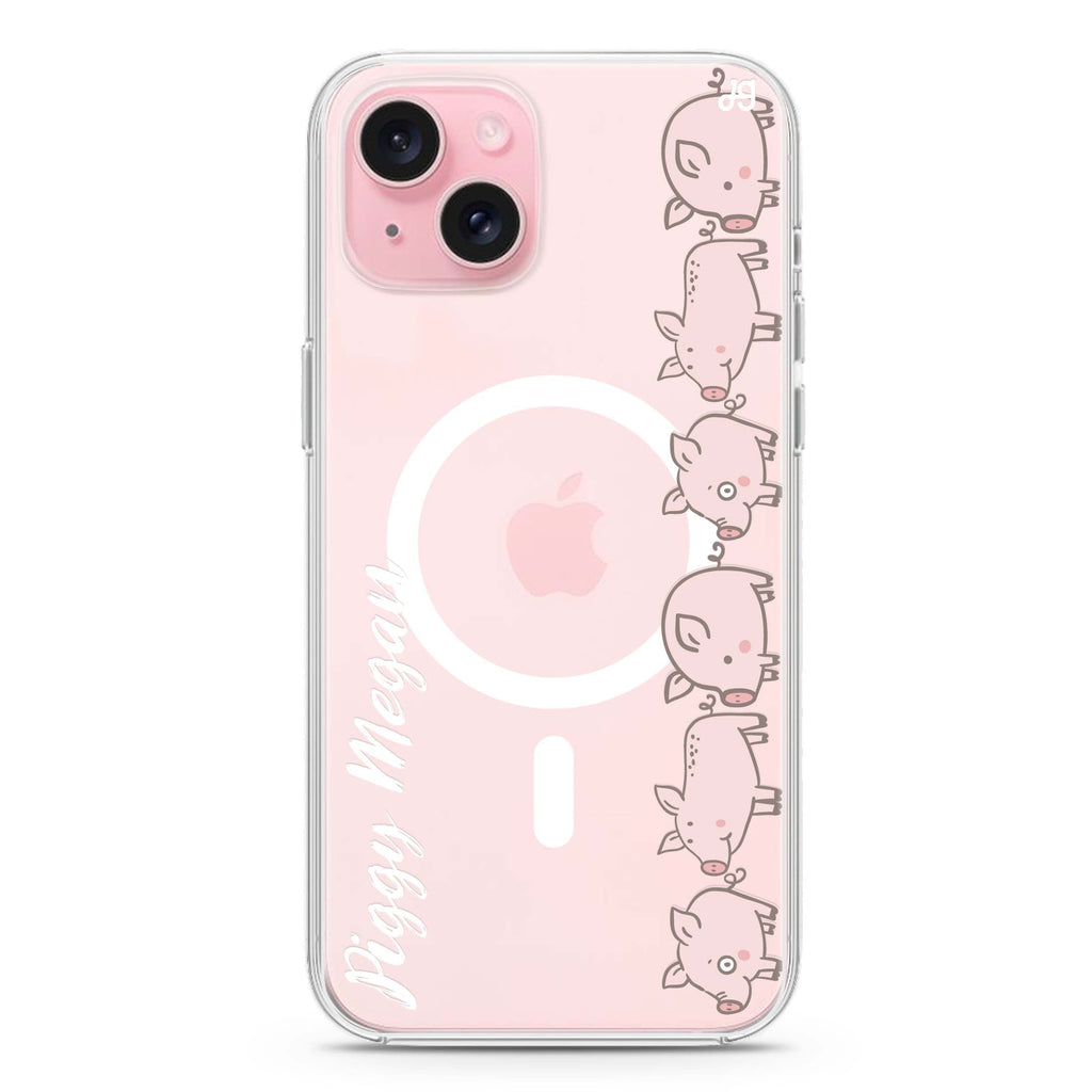 Piggy Corps iPhone 15 Plus Magsafe 兼容水晶透明保護殼