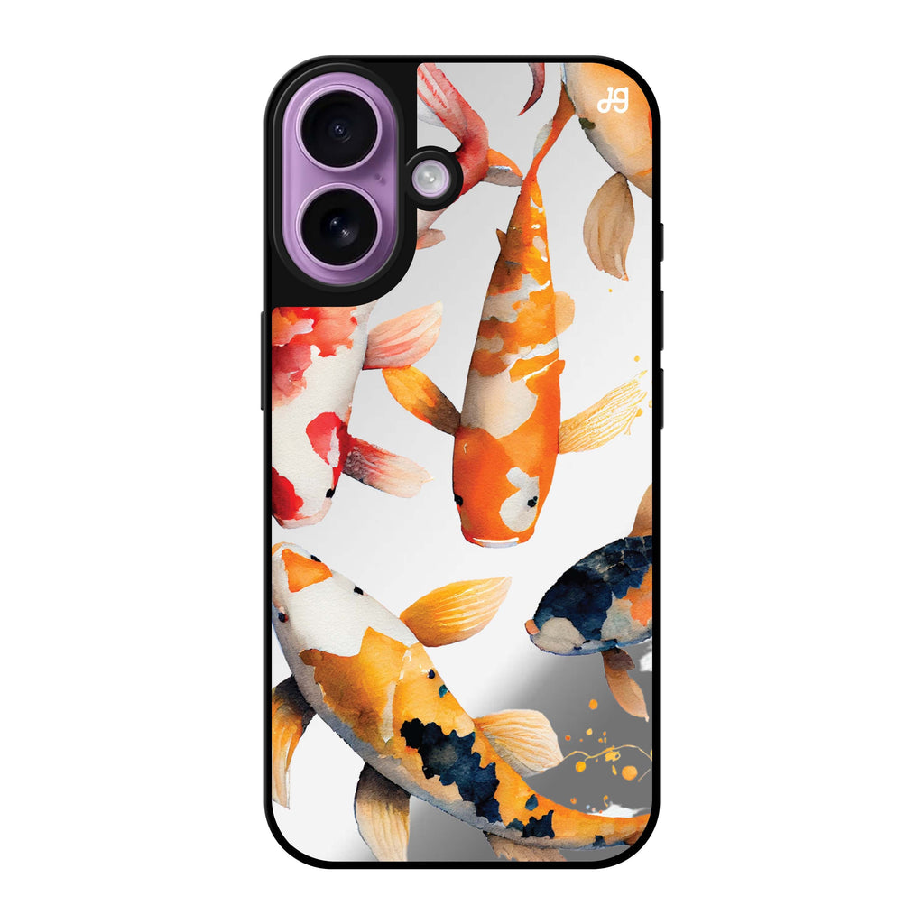 Reflective iPhone 16 Mirror Case –Koi fish Design