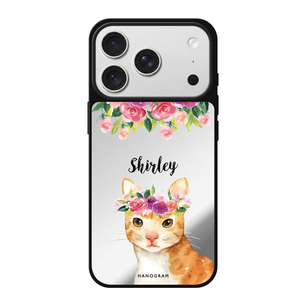 Floral and Cat 鏡面手機殼