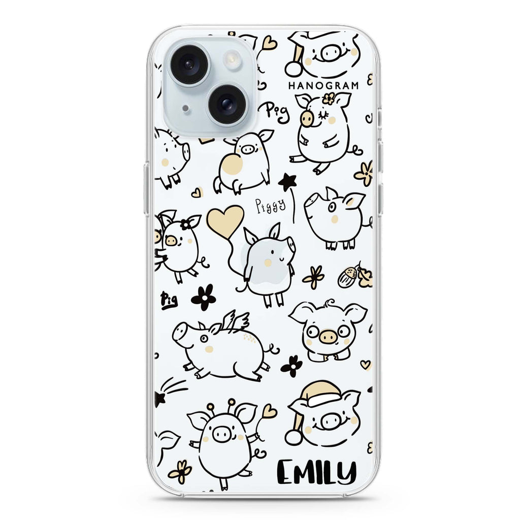 Lovely Piggy iPhone 15 plus 水晶透明保護殼