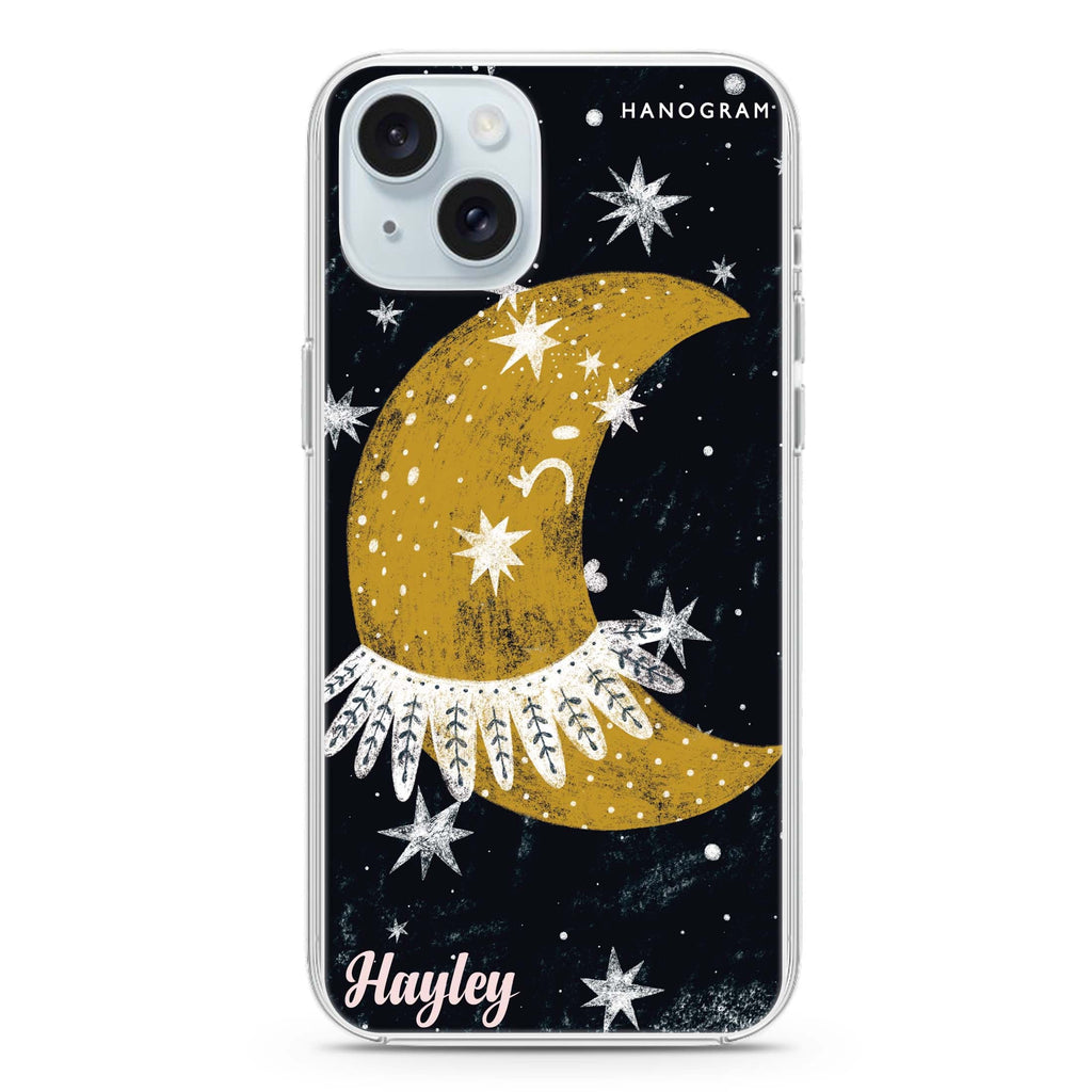 Cute Half Moon iPhone 15 水晶透明保護殼