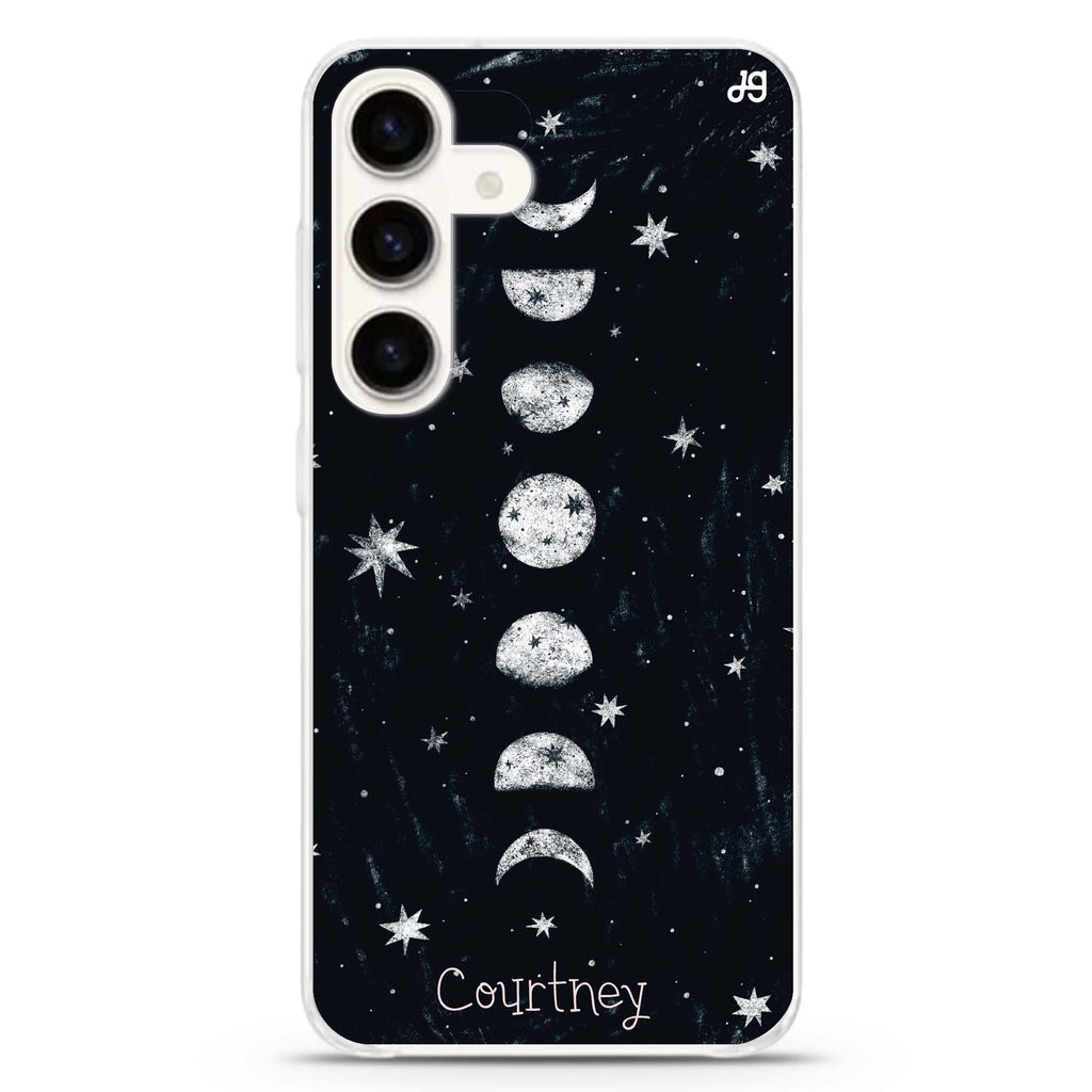 Phases of the moon Samsung Galaxy S26/S25/S24 可加名字水晶透明保護殼正面展示