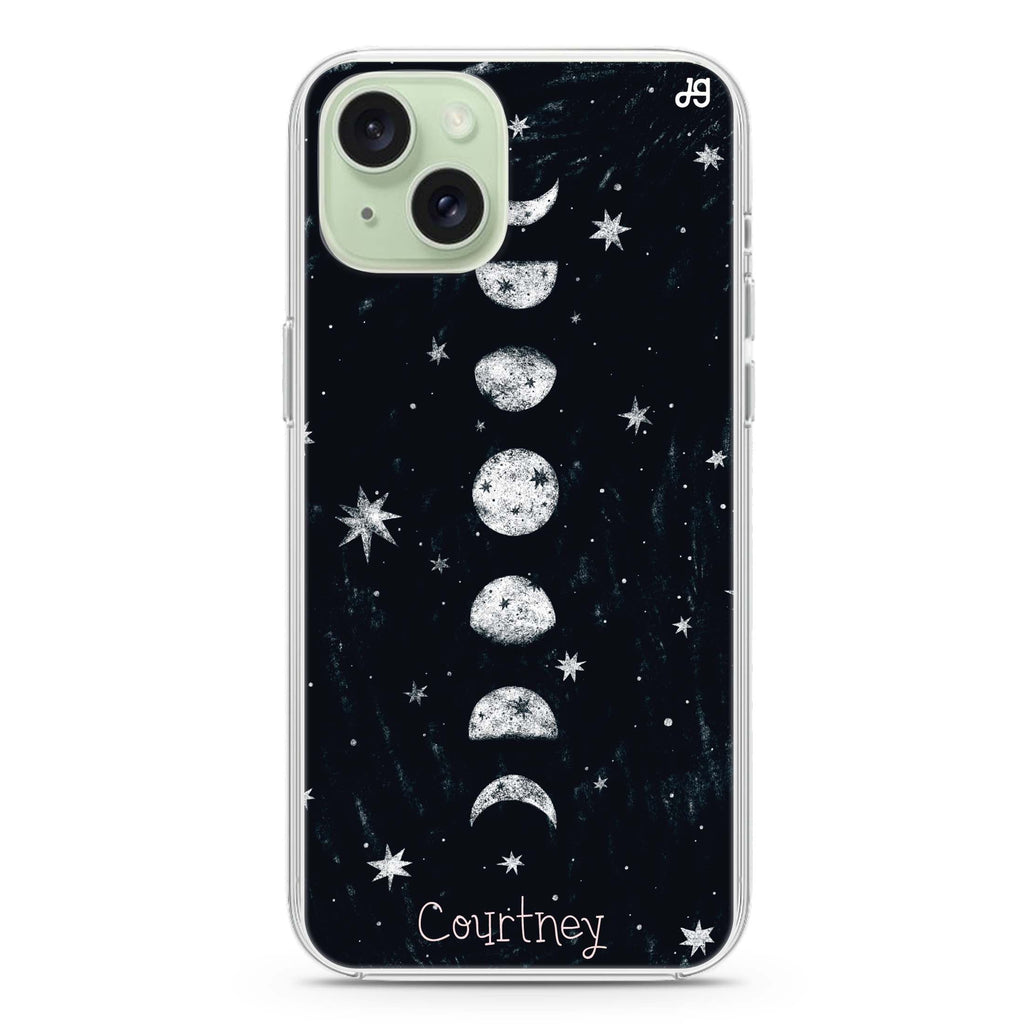 Phases of the moon iPhone 15 Plus Magsafe 兼容水晶透明保護殼
