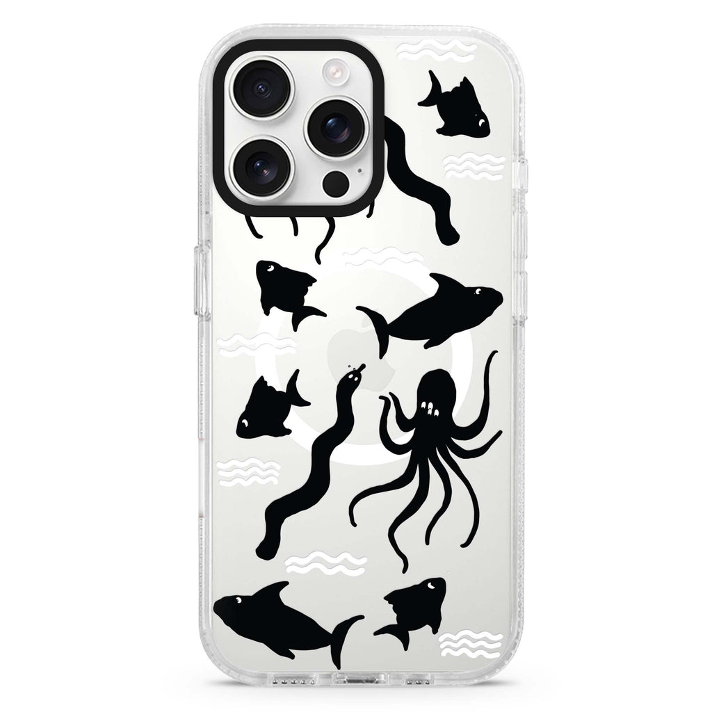 Water, Ocean and Sea Animals Magsafe 兼容水晶透明保護殼