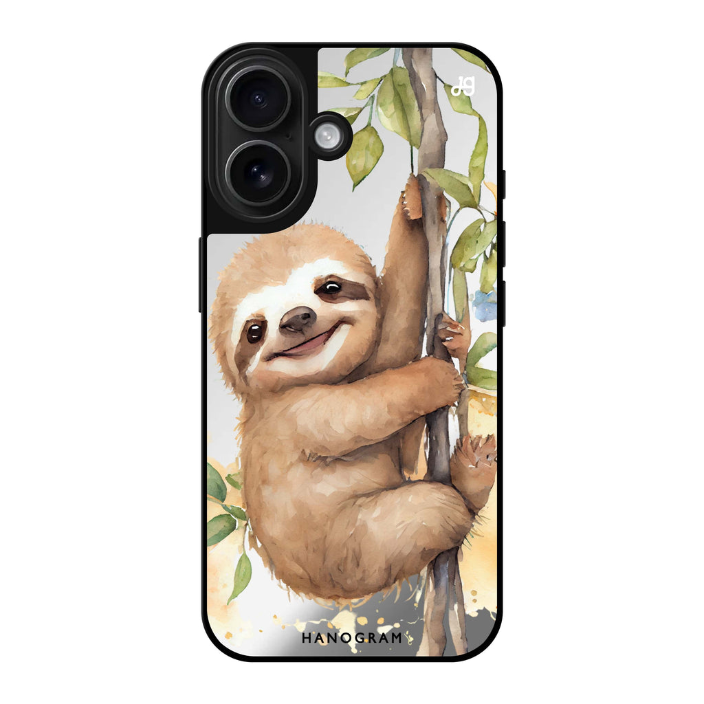 Reflective iPhone 16 Mirror Case –A Sloth Design