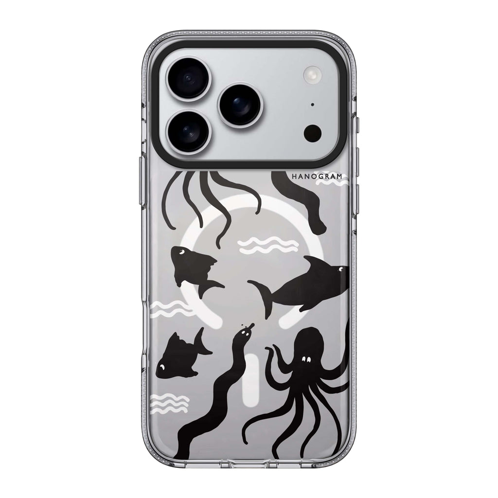 Water, Ocean and Sea Animals iPhone 17 Pro Max MagSafe 水晶透明保護殼 動物圖案設計 圖1