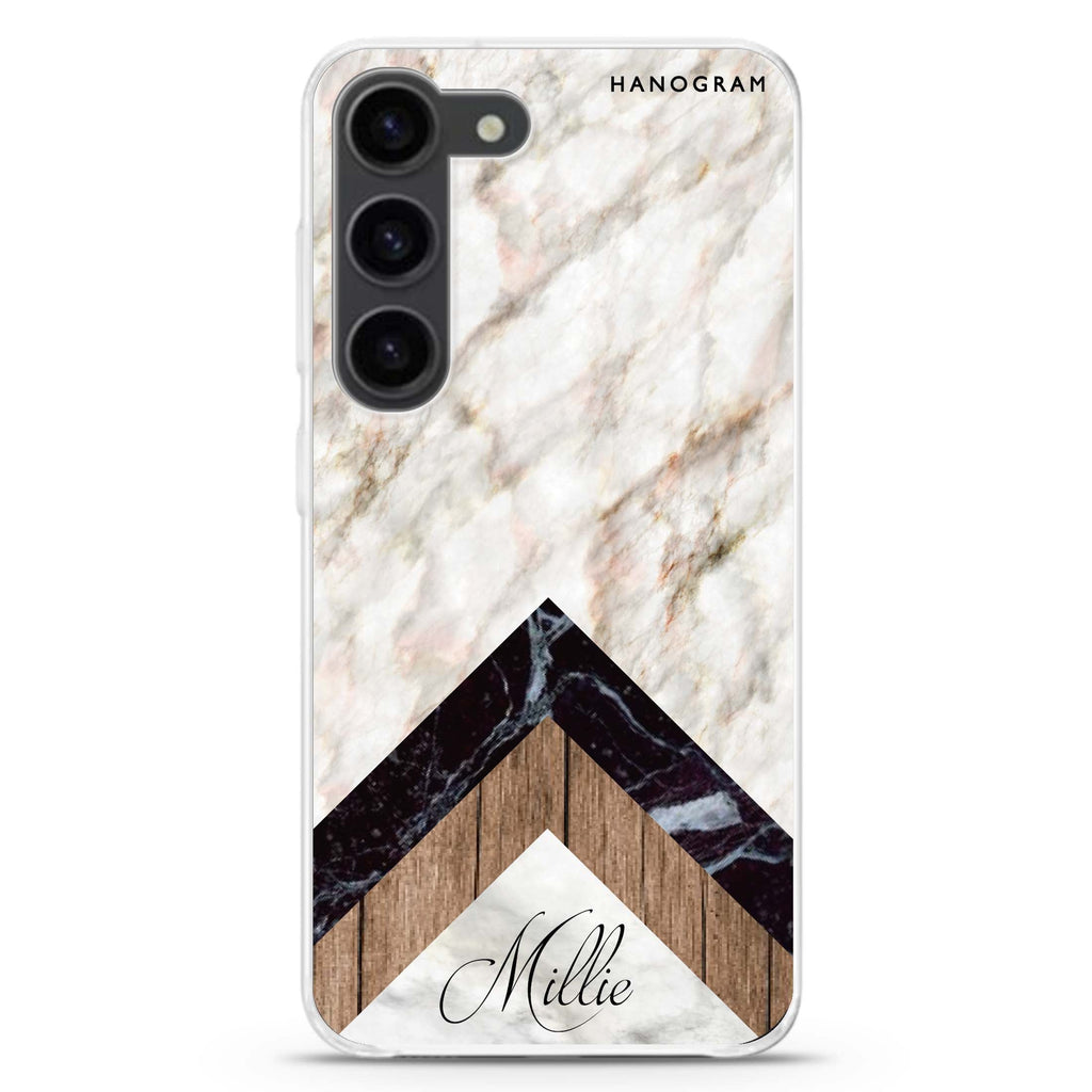 Marble & Wood Samsung Galaxy 水晶透明保護殼