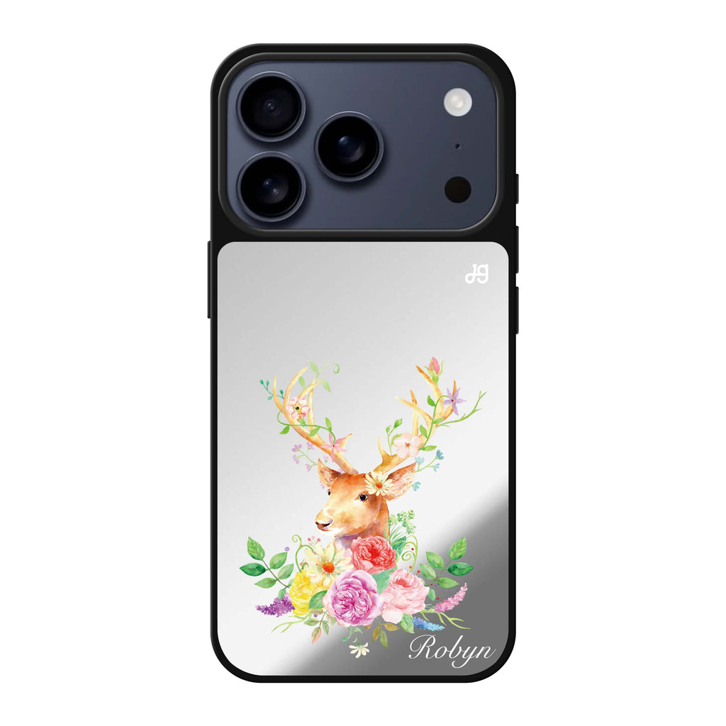 Floral & Deer 花卉鹿 iPhone 17 Pro Max 鏡面手機殼主圖