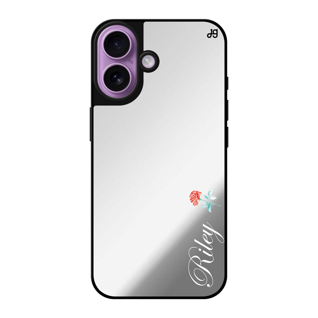 Reflective iPhone 16 Mirror Case –Little Flower II Design