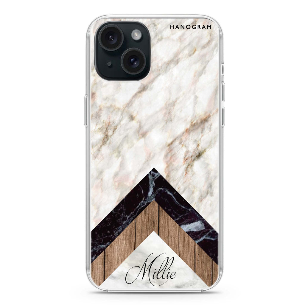 Marble & Wood iPhone 15 水晶透明保護殼