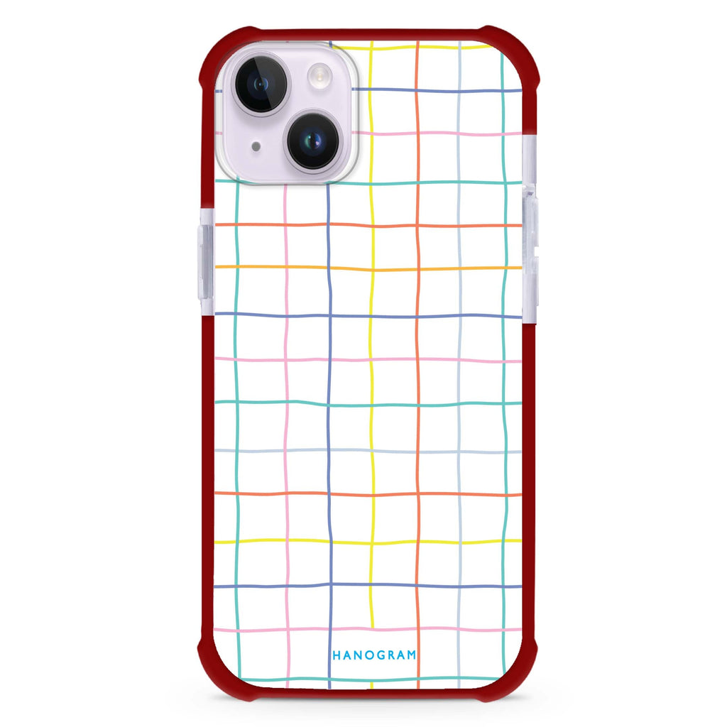 Colourful Checked Pattern iPhone 15 Plus Magsafe 兼容超強防摔保護殼