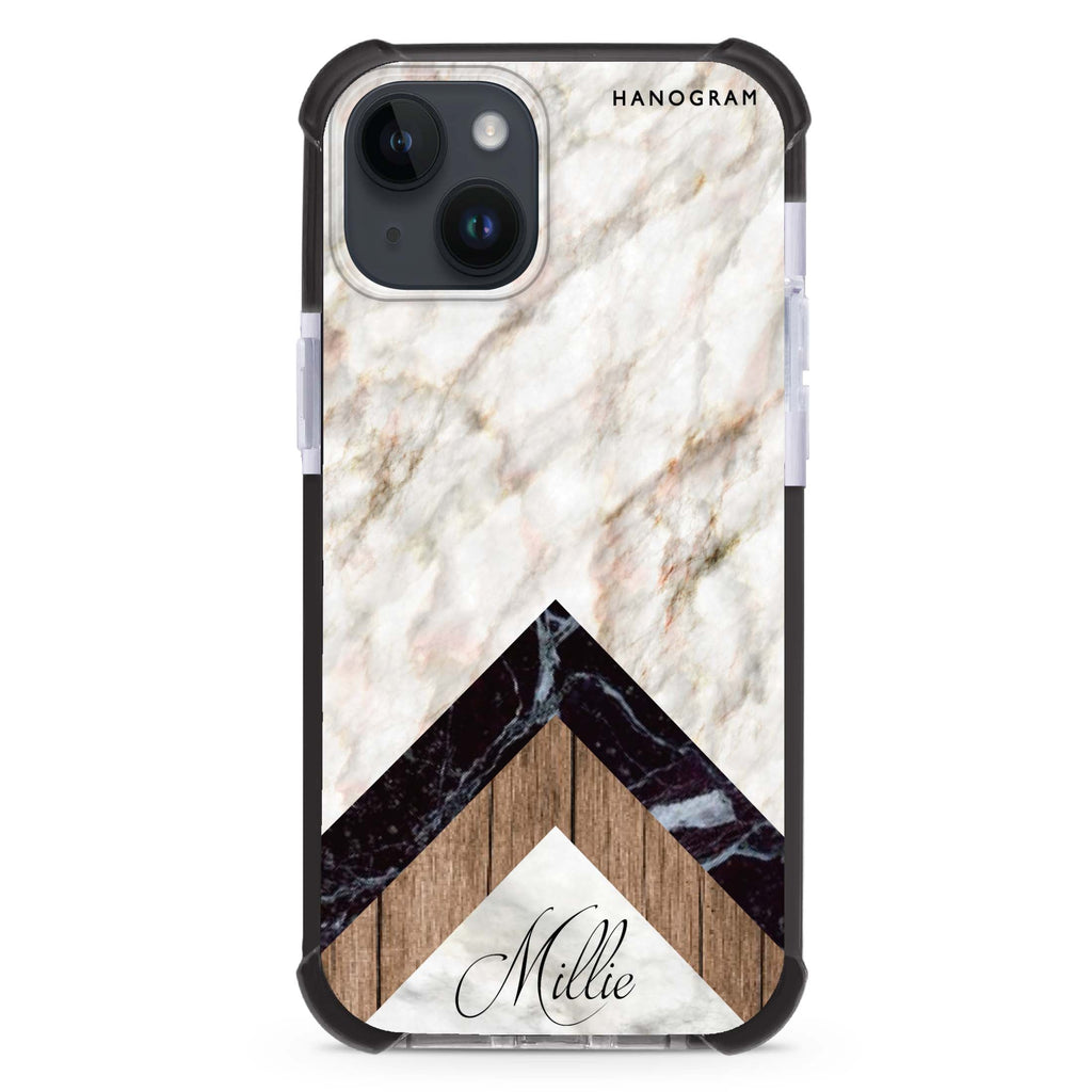Marble & Wood iPhone 15 Plus Magsafe 兼容超強防摔保護殼