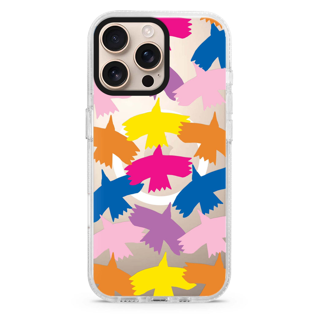 Colourful Birds Magsafe 兼容水晶透明保護殼