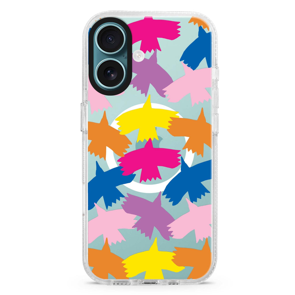 Colourful Birds Magsafe 兼容水晶透明保護殼