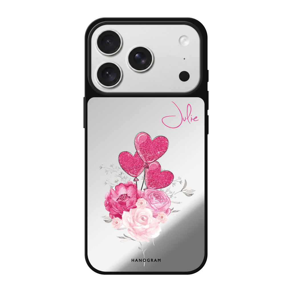 Sweet Heart With Rose 鏡面手機殼