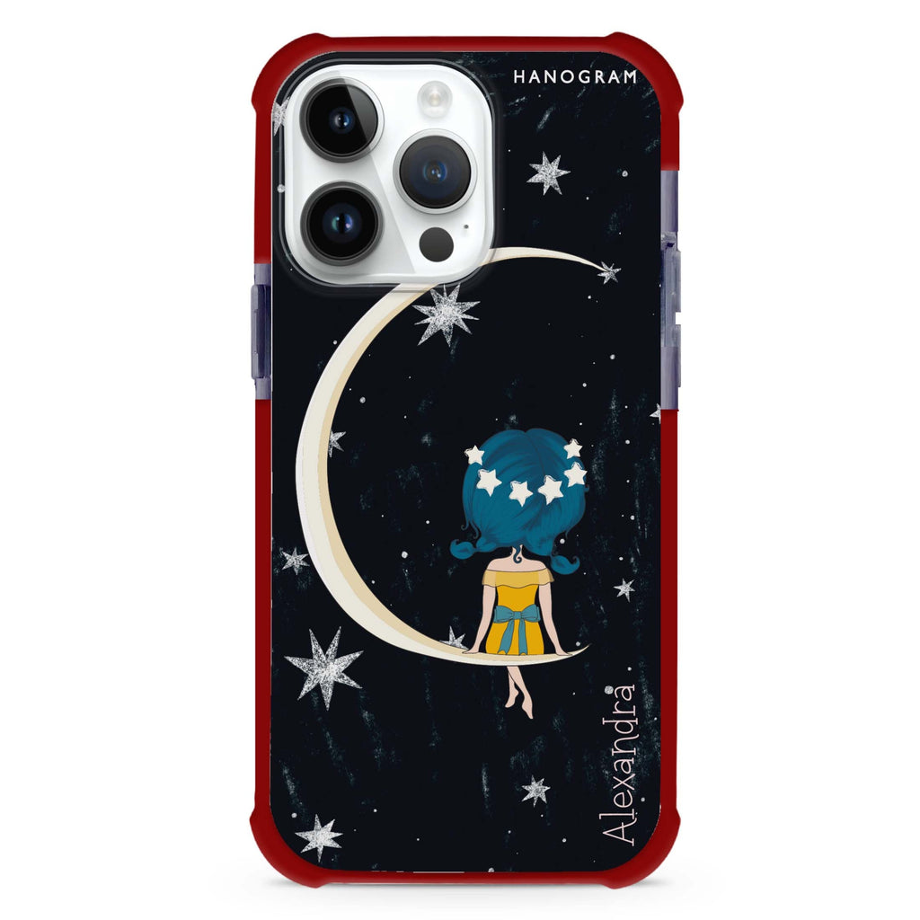 Cute Girl Moon iPhone Magsafe 兼容超強防摔保護殼