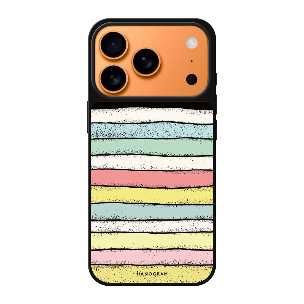 Glitter Stripe Charm 圖案 iPhone 17 Pro Max 鏡面手機殼主圖
