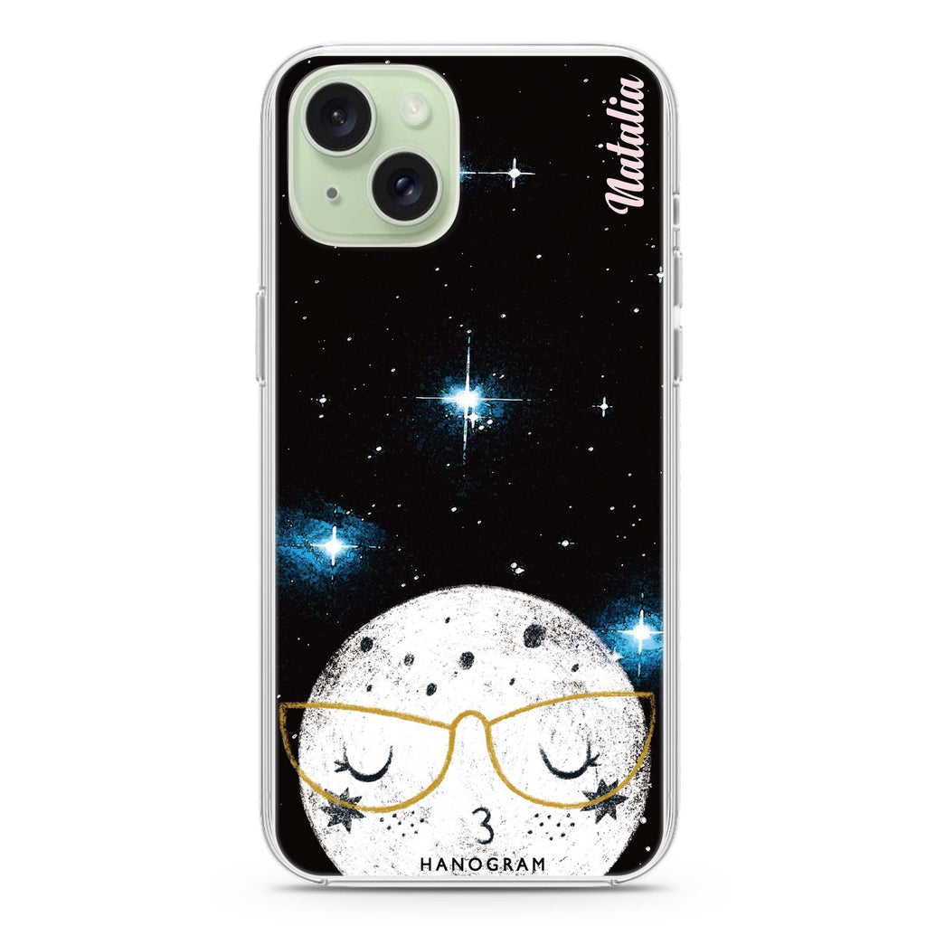 Glasses Moon iPhone 15 水晶透明保護殼