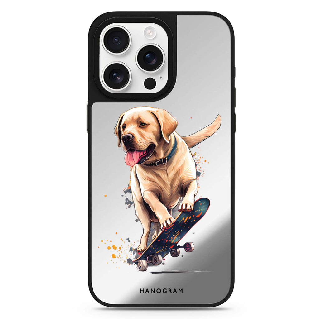 Dog on skateboard 鏡面手機殼
