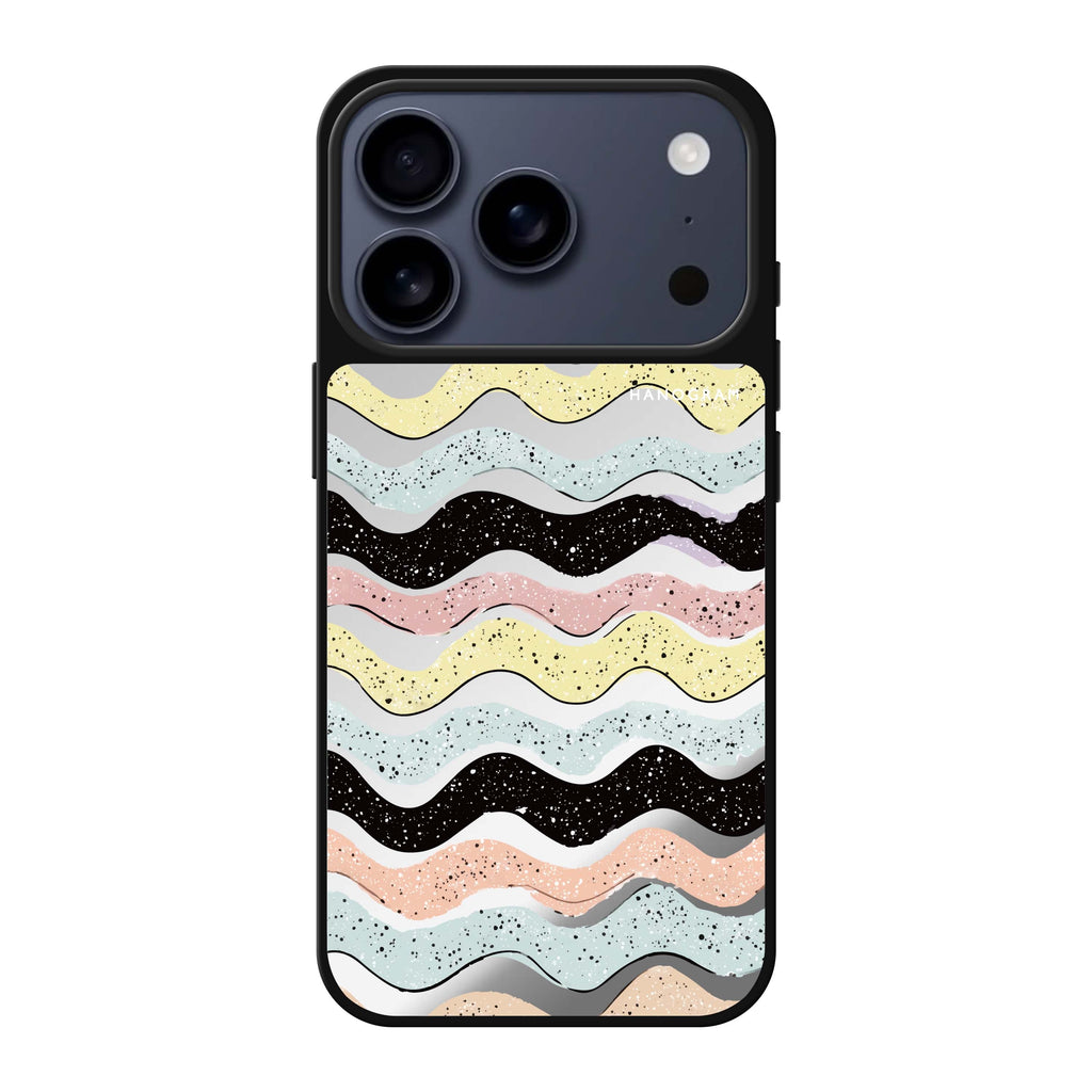 Glitter Wave Doodles 海浪 iPhone 17 Pro Max 鏡面手機殼主圖