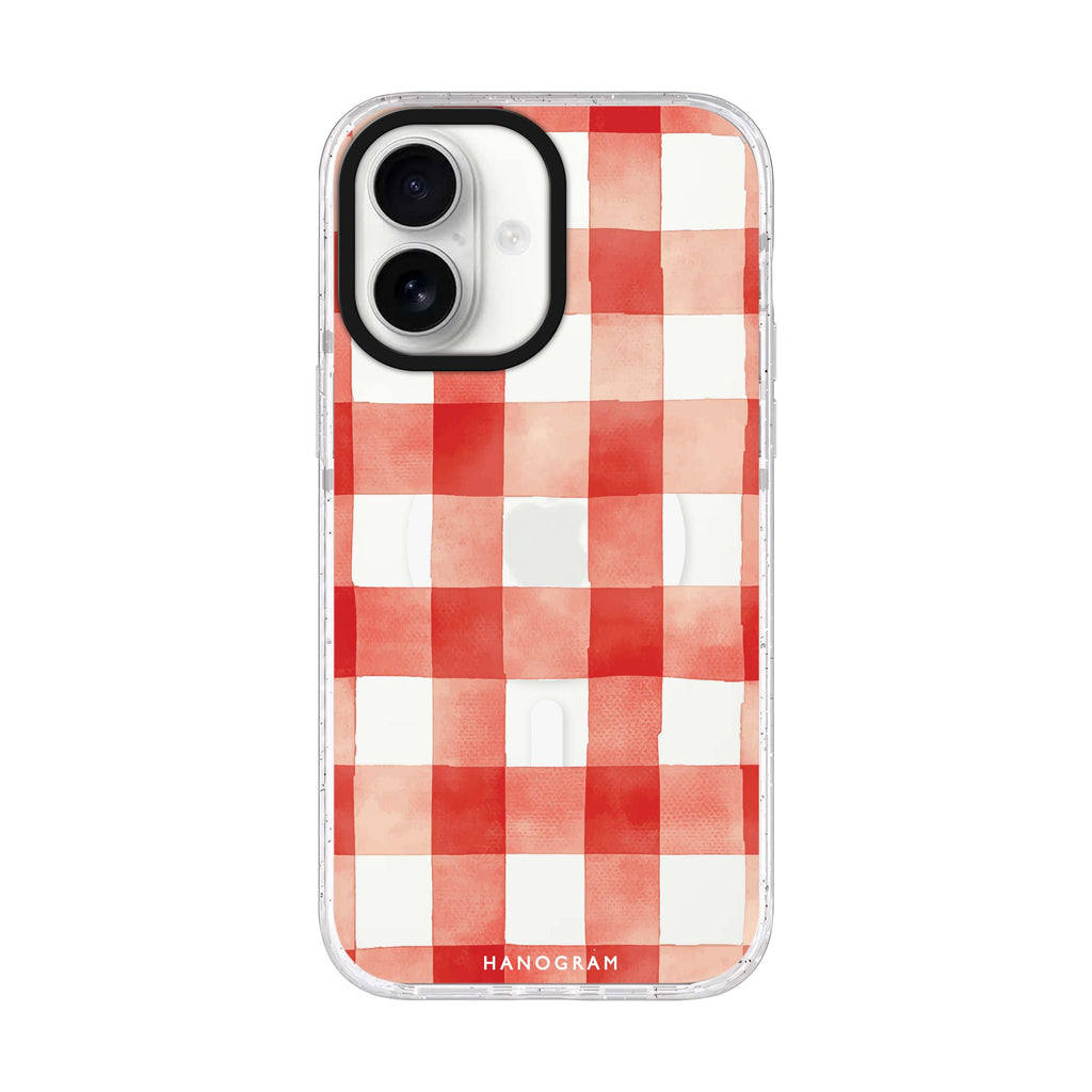 Cherry Checks iPhone 17 水晶透明保護殼正面展示