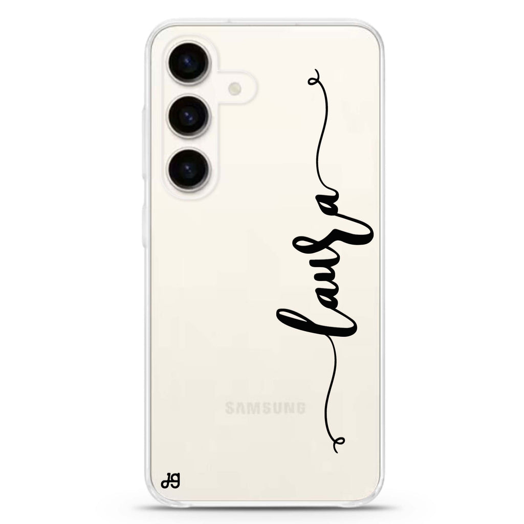 Glamorous Samsung Galaxy S26/S25/S24 可加名字水晶透明保護殼正面展示