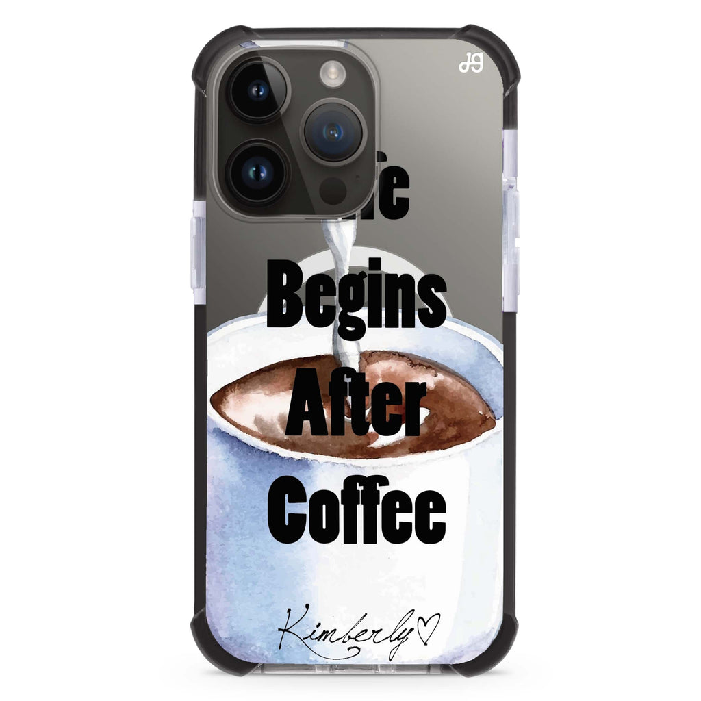 Life begins after coffee iPhone Magsafe 兼容超強防摔保護殼