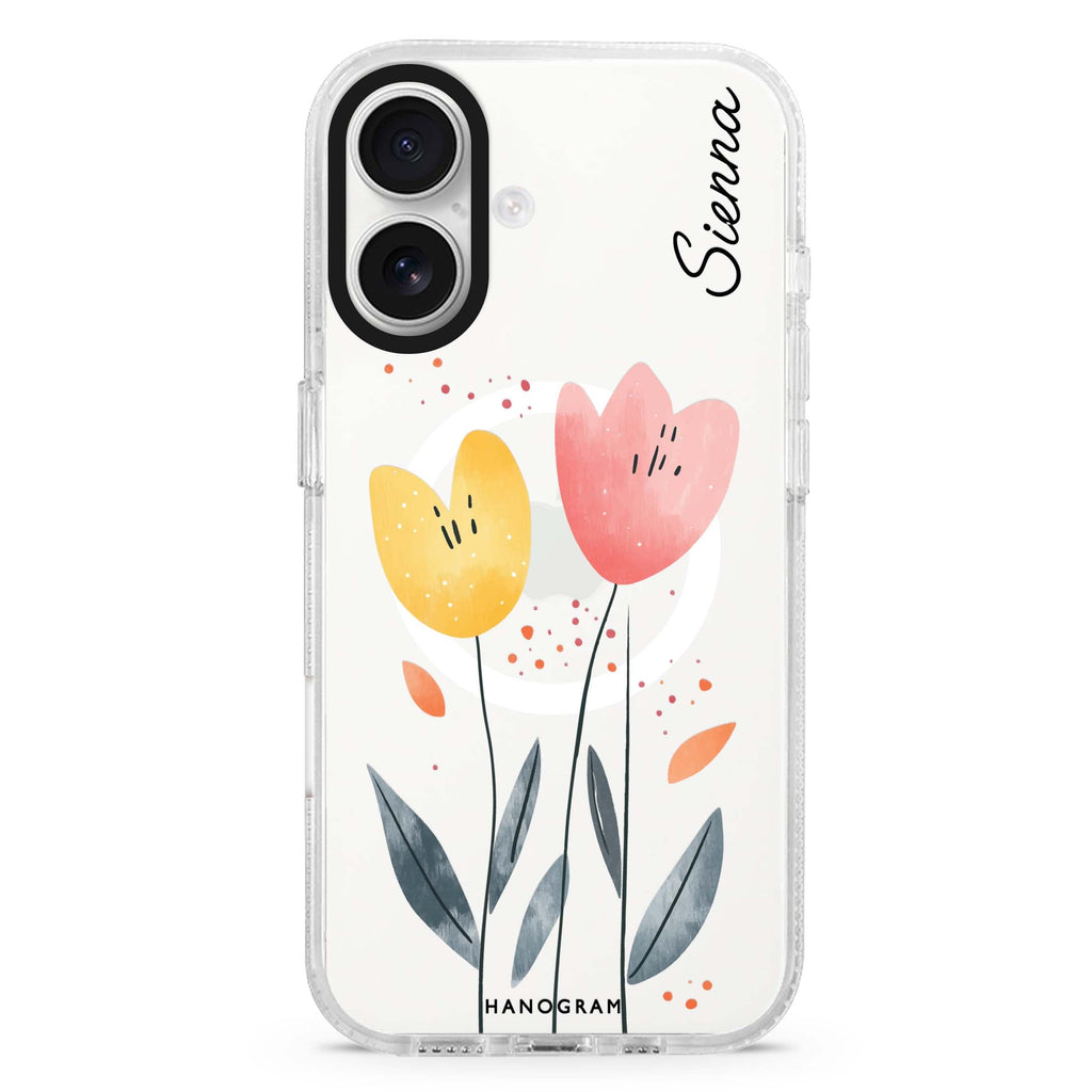 Tulip Twins Magsafe 兼容水晶透明保護殼